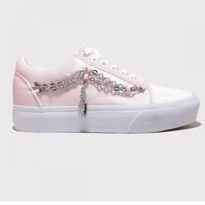 Vans old skool platform velvet chain, blushing pink